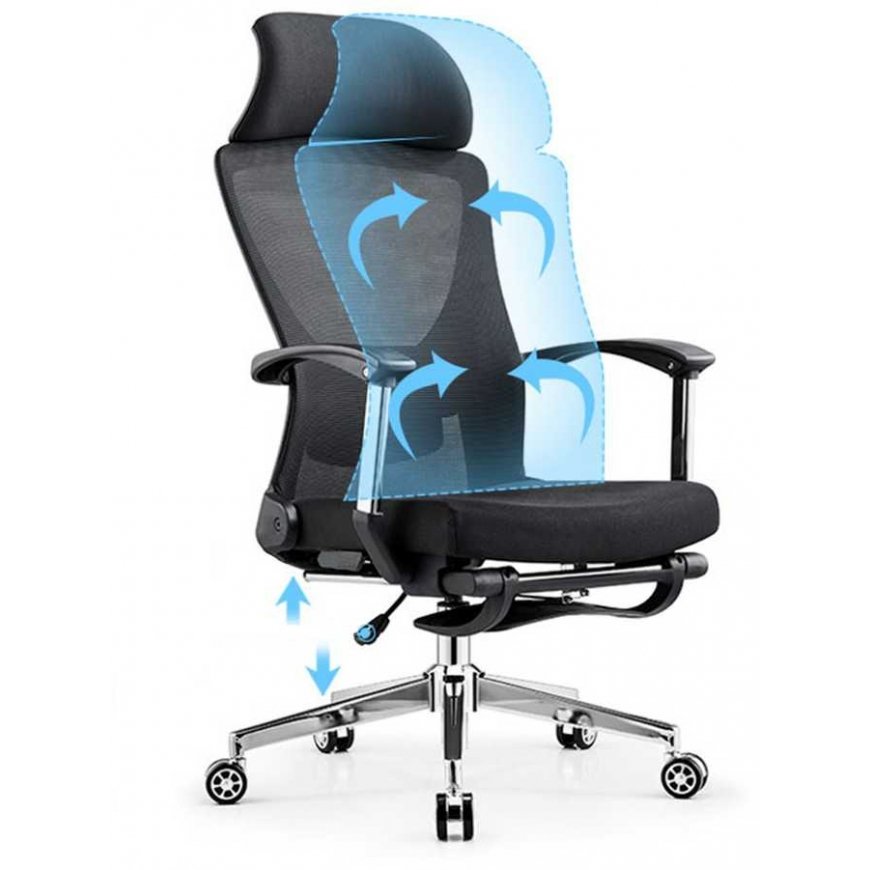 Spacetronik Ergonomiška biuro kėdė su atrama kojoms ALVA – 4
