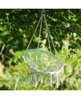 Fotel wiszący sznurowany Bocianie Lizdas 50 / 70 x 123 cm ecru PATIO