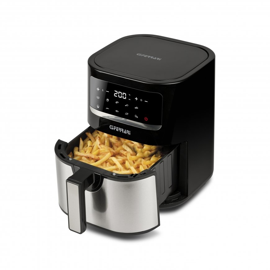 G3 Ferrari FRIGGISANO 4.5 Single 4.5 L Stand-alone 1500 W Hot air fryer Black, Stainless steel – 4
