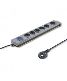 Qoltec 50166 ylijännitesuoja Harmaa 6 AC-pistorasia(a) 230 V 3 m