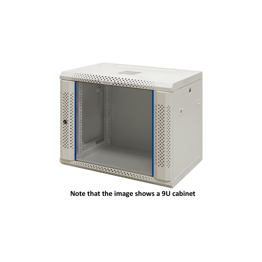 19" wall cabinet TOTEN, 12U, 600x450, glass door, baltas / WS64126000/ 19-W6412V