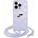 Case Karl Lagerfeld KLHMP15SHCKCKLCU iPhone 15 / 14 / 13 6.1" purple/purple hardcase IML Crossbody Monogram Karl & Choupette Hea Case Karl Lagerfeld KLHMP15SHCKCKLCU iPhone 15 / 14 / 13 6.1" purple/purple hardcase IML Crossbody Monogram Karl & Choupette Hea