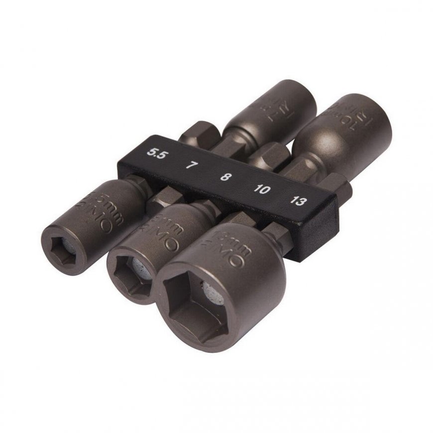 Set of magnetic heads for hexagonal screws 5 pcs 5.5 / 7/8/10 / 13mm Decomposition – 2