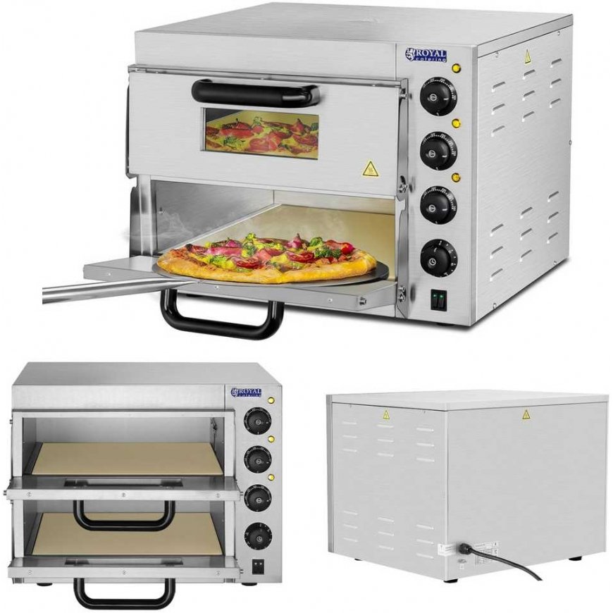 Elektrinė krosnelė Profesionali dviguba picos orkaitė 2 x 40cm 3000W 230V Royal Catering