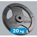 Cast iron load 20kg, hole 31mm, plate with handles, REBEL ACTIVE Cast iron load 20kg, hole 31mm, plate with handles, REBEL ACTIVE