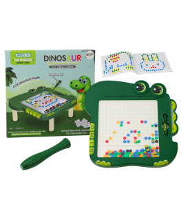Lean Toys Educational Magnetic Board Dinosaur Pad Puzzle Žalias Beads