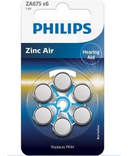 Philips Hearing Aid ZA675 klausos baterijos 6 vnt.