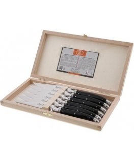 Jean Dubost Laguiole 6 pcs. Peilis Set, Acrylic Juodas