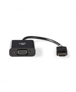 Nedis CCBW34900AT02 videokaapeli-adapteri 0,2 m VGA (D-Sub) HDMI-tyyppi A (vakio) Antrasiitti