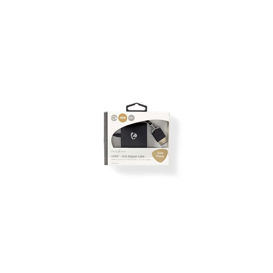 Nedis CCBW34900AT02 videokaapeli-adapteri 0,2 m VGA (D-Sub) HDMI-tyyppi A (vakio) Antrasiitti – 3