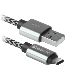 Defender USB AM-TYPE C 1,0m 2.1A Biały