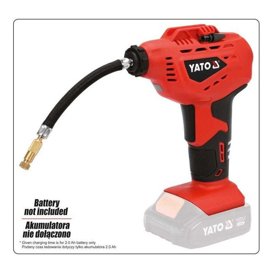 Pripūtimo pistoletas YATO YT-82895 | Li-ion | 18V | 1.0MPA | be akumuliatoriaus – 5