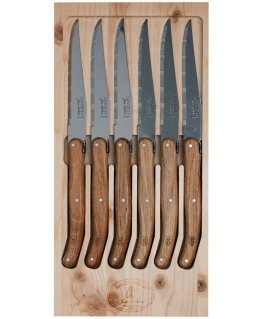 Jean Dubost Laguiole 6 pcs. Knife Set, Oak Wood