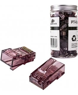 Spacetronik RJ45 plug, bandwidth, cat. 6 UTP PT-RJ456UC-1, 100 pcs.