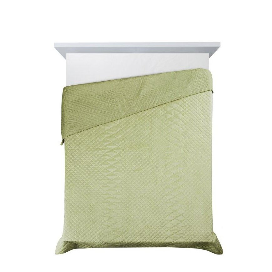 Eurofirany DESIGN 91 LUIZ / 3 Velvet bedspread, quilted by hot pressing with a geometric pattern, 220X240 cm, color: light green – 4