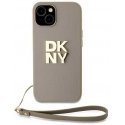 Dėklas DKNY DKHCP15SPBSWSE iPhone 15 / 14 / 13 6.1" smėlio spalva/beige hardcase Wrist Strap Stock Logo Dėklas DKNY DKHCP15SPBSWSE iPhone 15 / 14 / 13 6.1" smėlio spalva/beige hardcase Wrist Strap Stock Logo