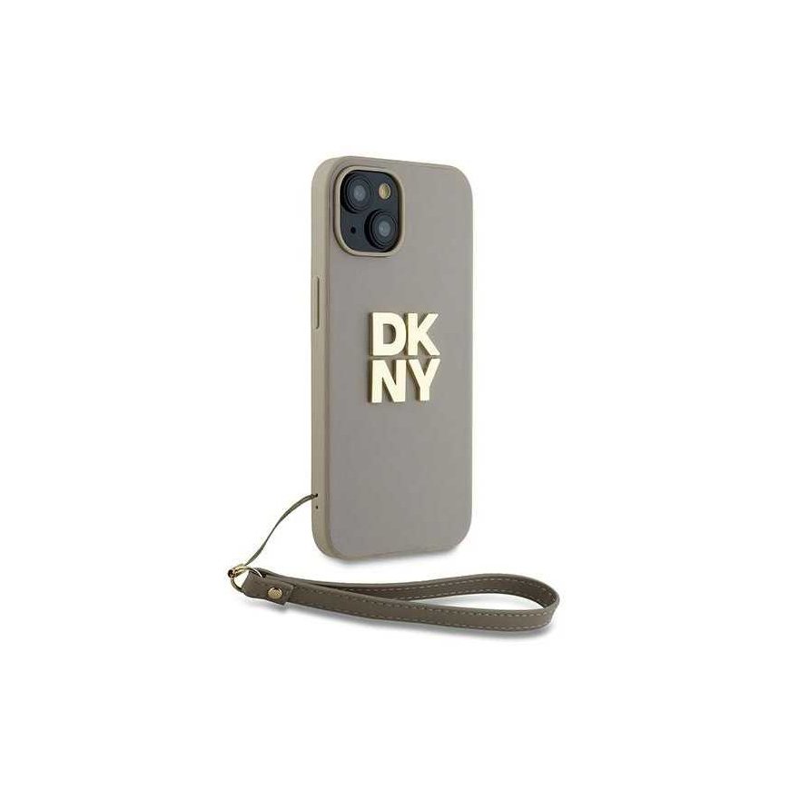 Case DKNY DKHCP15SPBSWSE iPhone 15 / 14 / 13 6.1" beige/beige hardcase Wrist Strap Stock Logo – 3