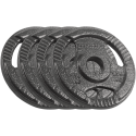 Set of cast iron weights 4x1.25kg, hole 31mm, plate with handles, REBEL ACTIVE Set of cast iron weights 4x1.25kg, hole 31mm, plate with handles, REBEL ACTIVE