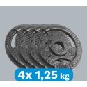 Set of cast iron weights 4x1.25kg, hole 31mm, plate with handles, REBEL ACTIVE Set of cast iron weights 4x1.25kg, hole 31mm, plate with handles, REBEL ACTIVE