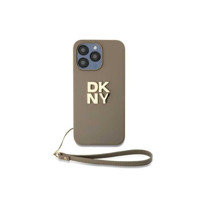 Case DKNY DKHCP15LPBSWSE iPhone 15 Pro 6.1" beige/beige hardcase Wrist Strap Stock Logo – 2