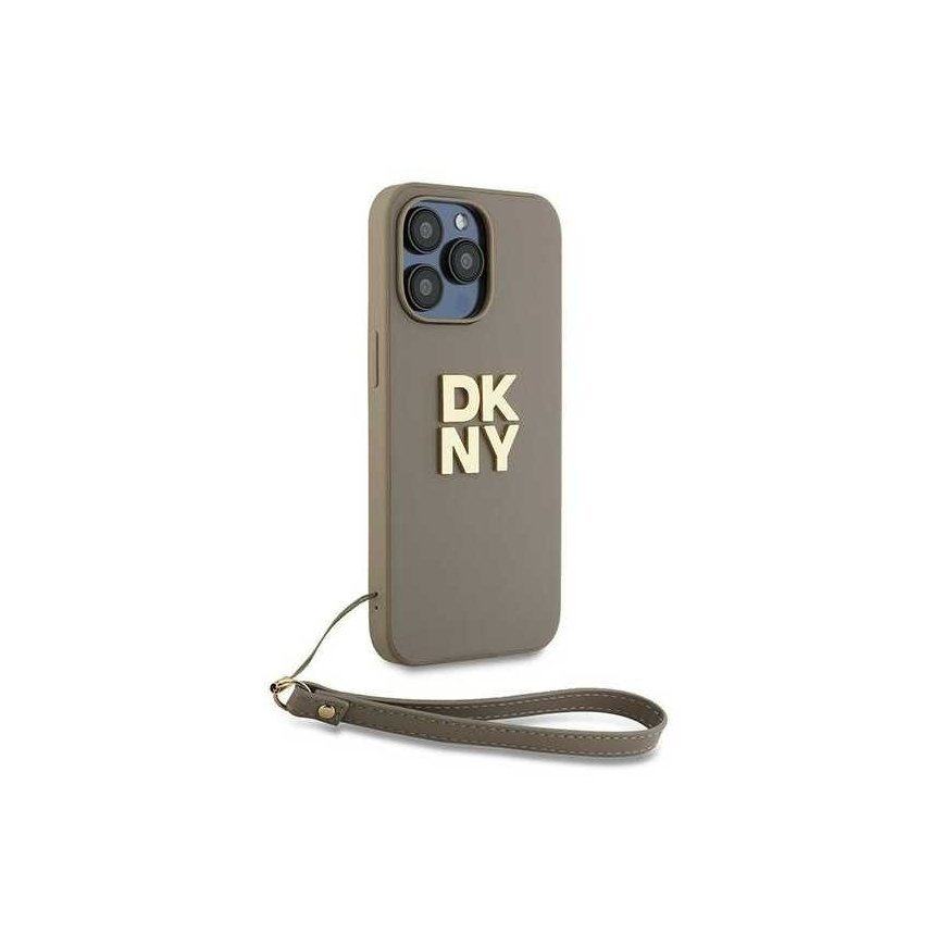 Case DKNY DKHCP15LPBSWSE iPhone 15 Pro 6.1" beige/beige hardcase Wrist Strap Stock Logo – 3