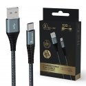 EXTRALINK SMART LIFE CABLE 15W, USB-A TO USB-C, 120CM, NYLON BRAIDED, 5V 2.4A/3A, BLACK EXTRALINK SMART LIFE CABLE 15W, USB-A TO USB-C, 120CM, NYLON BRAIDED, 5V 2.4A/3A, BLACK