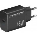 EZC108K Esperanza kroviklis jungiama į tinklą 45w usb-c pd EZC108K Esperanza kroviklis jungiama į tinklą 45w usb-c pd