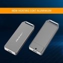 Qoltec mini aliuminio korpusas | M.2 SSD disko vieta | NVMe | PCIe | USB 3.1 | Super greitis 10Gb/s | 2TB | sidabras