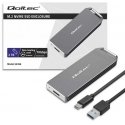 Qoltec mini aluminum body | M.2 SSD drive space | NVMe | PCIe | USB 3.1 | Super speed 10Gb/s | 2TB | silver Qoltec mini aluminum body | M.2 SSD drive space | NVMe | PCIe | USB 3.1 | Super speed 10Gb/s | 2TB | silver