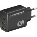 EZC106K Esperanza charger connected to the network 42w usb-c pd 30w / 2x usb-a 12w EZC106K Esperanza charger connected to the network 42w usb-c pd 30w / 2x usb-a 12w