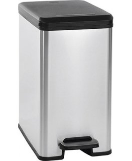 Curver Slim Bin 20L Neliö Muovi musta, Hopea