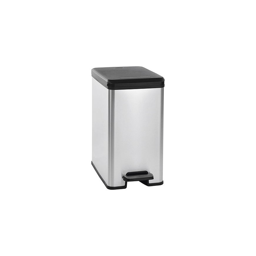Curver Slim Bin 20L Kvadratas Plastikas Juoda, Sidabras