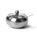 Fissman Sugar bowl with glass lid 560 ml (stainless steel) Fissman Sugar bowl with glass lid 560 ml (stainless steel)