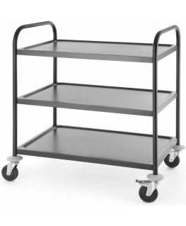 Waiter trolley for serving, 3 shelves, up to 150 kg, matt black - Hendi 811320