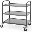 Waiter trolley for serving, 3 shelves, up to 150 kg, matt black - Hendi 811320