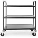 Waiter trolley for serving, 3 shelves, up to 150 kg, matt black - Hendi 811320