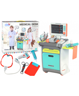 Lean Toys Little Doctor Set Medical Cart X-Ray EKG Accessories