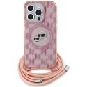 Dėklas Karl Lagerfeld KLHMP15LHCKCKLCP iPhone 15 Pro 6.1" rožinė/pink hardcase IML Crossbody Monogram Karl & Choupette Head MagS