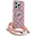 Dėklas Karl Lagerfeld KLHMP15LHCKCKLCP iPhone 15 Pro 6.1" rožinė/pink hardcase IML Crossbody Monogram Karl & Choupette Head MagS