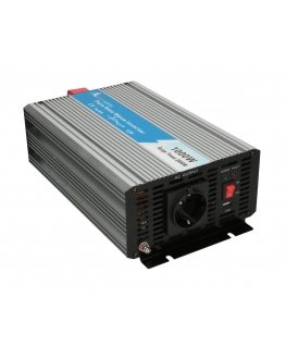 Extralink VOLTAGE CONVERTER 12V - 230V, 1000W, PURE SINUS OPIP-1000W virta-adapteri ja vaihtosuuntaaja Auto Alumiini