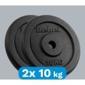 Ketaus svarelių rinkinys 2x10kg, skylė 31mm, klasikinė plokštė, REBEL ACTIVE Ketaus svarelių rinkinys 2x10kg, skylė 31mm, klasikinė plokštė, REBEL ACTIVE