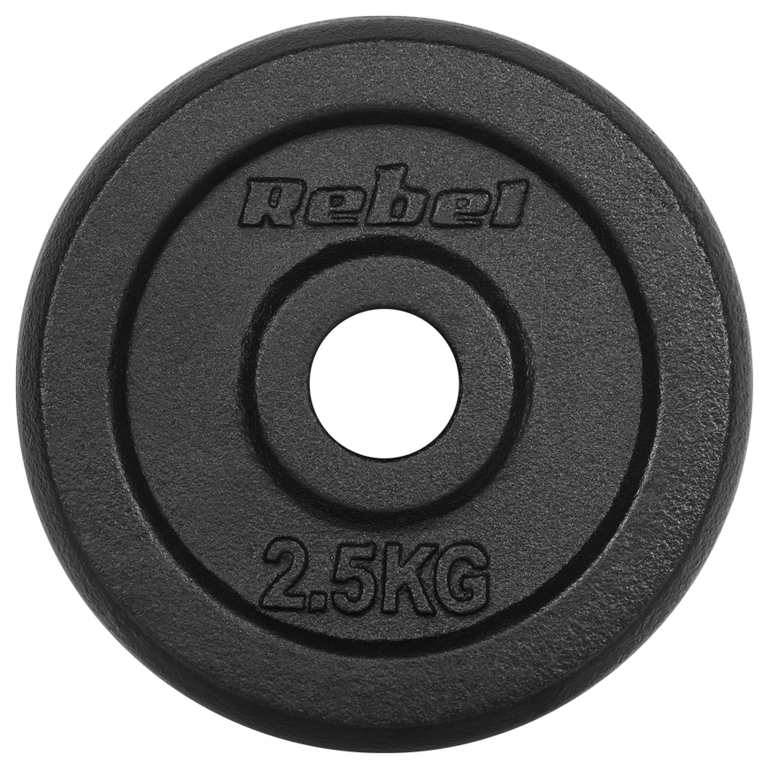 Set of cast iron weights 4x2.5kg, hole 31mm, classic plate, REBEL ACTIVE – 3