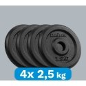 Ketaus svarelių rinkinys 4x2.5kg, skylė 31mm, klasikinė plokštelė, REBEL ACTIVE Ketaus svarelių rinkinys 4x2.5kg, skylė 31mm, klasikinė plokštelė, REBEL ACTIVE