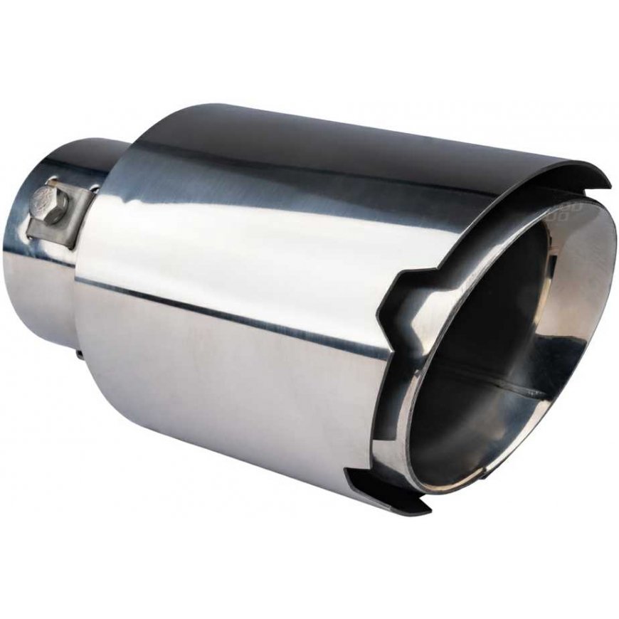 Exhaust muffler tip, stainless steel, chrome, amio-04064