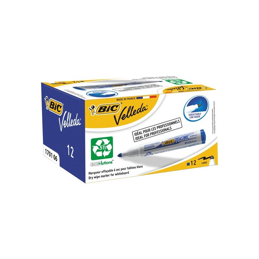 BIC Whiteboard Velleda ECOlutions 1701 žymeklis 12 vnt Mėlyna – 2