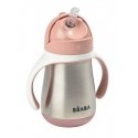 BEABA Stainless Steel Straw Cup tuttipullo 250 ml Vaaleanpunainen BEABA Stainless Steel Straw Cup tuttipullo 250 ml Vaaleanpunainen