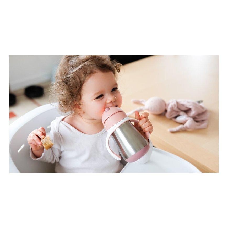 BEABA Stainless Steel Straw Cup barošanas pudele 250 ml Rozā – 4