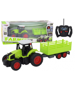 Lean Toys Remote Controlled RC Tractor With Trailer 1:16 Žalias