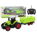 Lean Toys Remote Controlled RC Tractor With Trailer 1:16 Green Lean Toys Remote Controlled RC Tractor With Trailer 1:16 Green