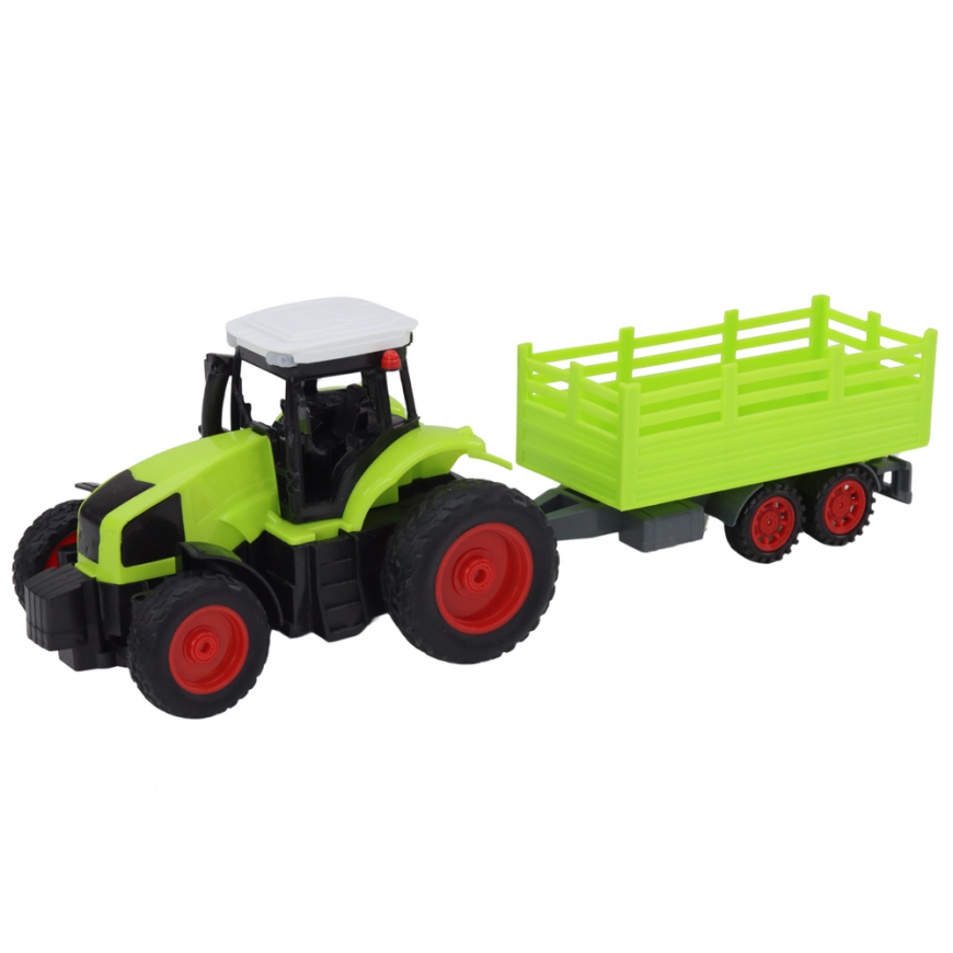 Lean Toys Remote Controlled RC Tractor With Trailer 1:16 Green – 2